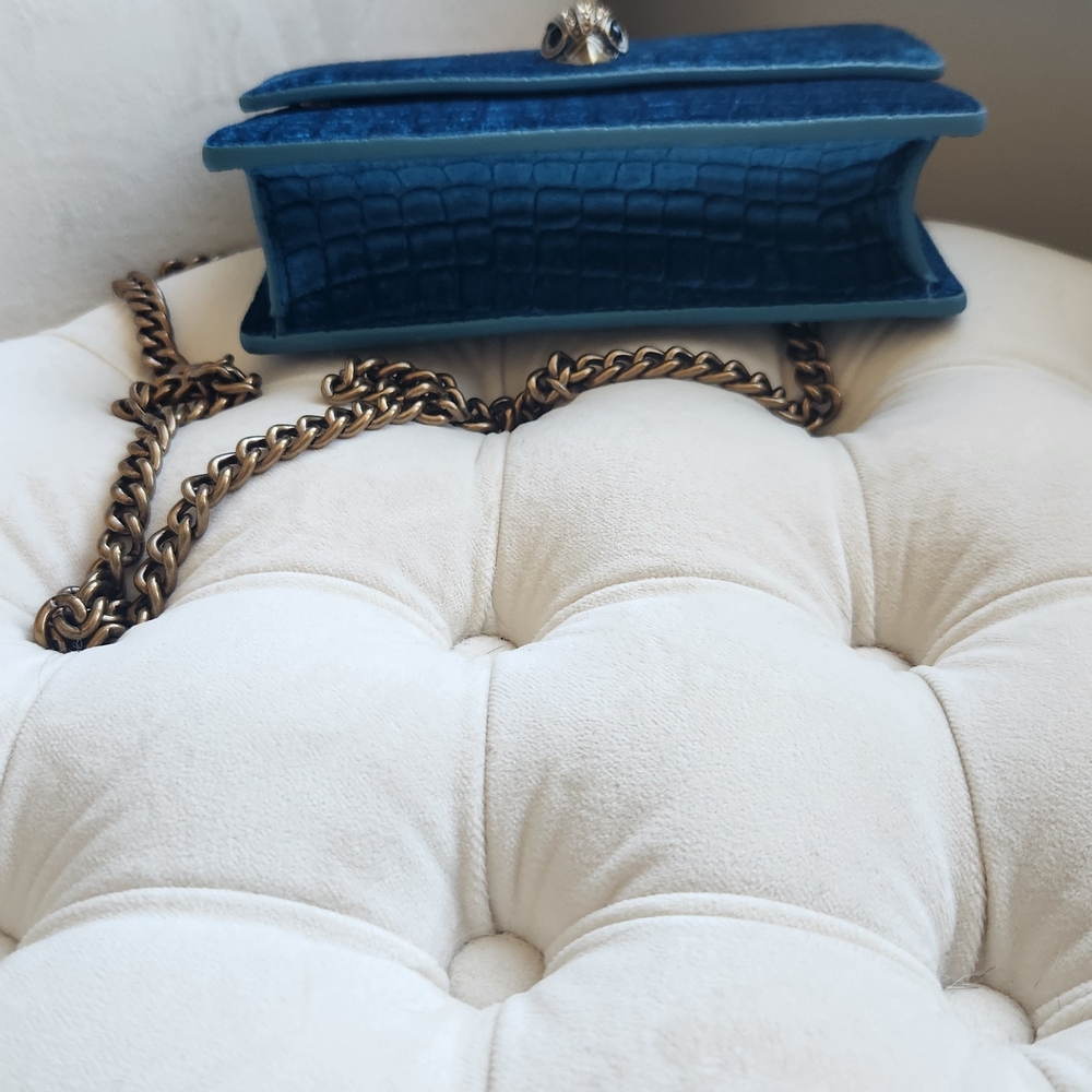 Kurt Geiger Blue Croc-Embossed Crossbody Bag - Picture 2 of 3